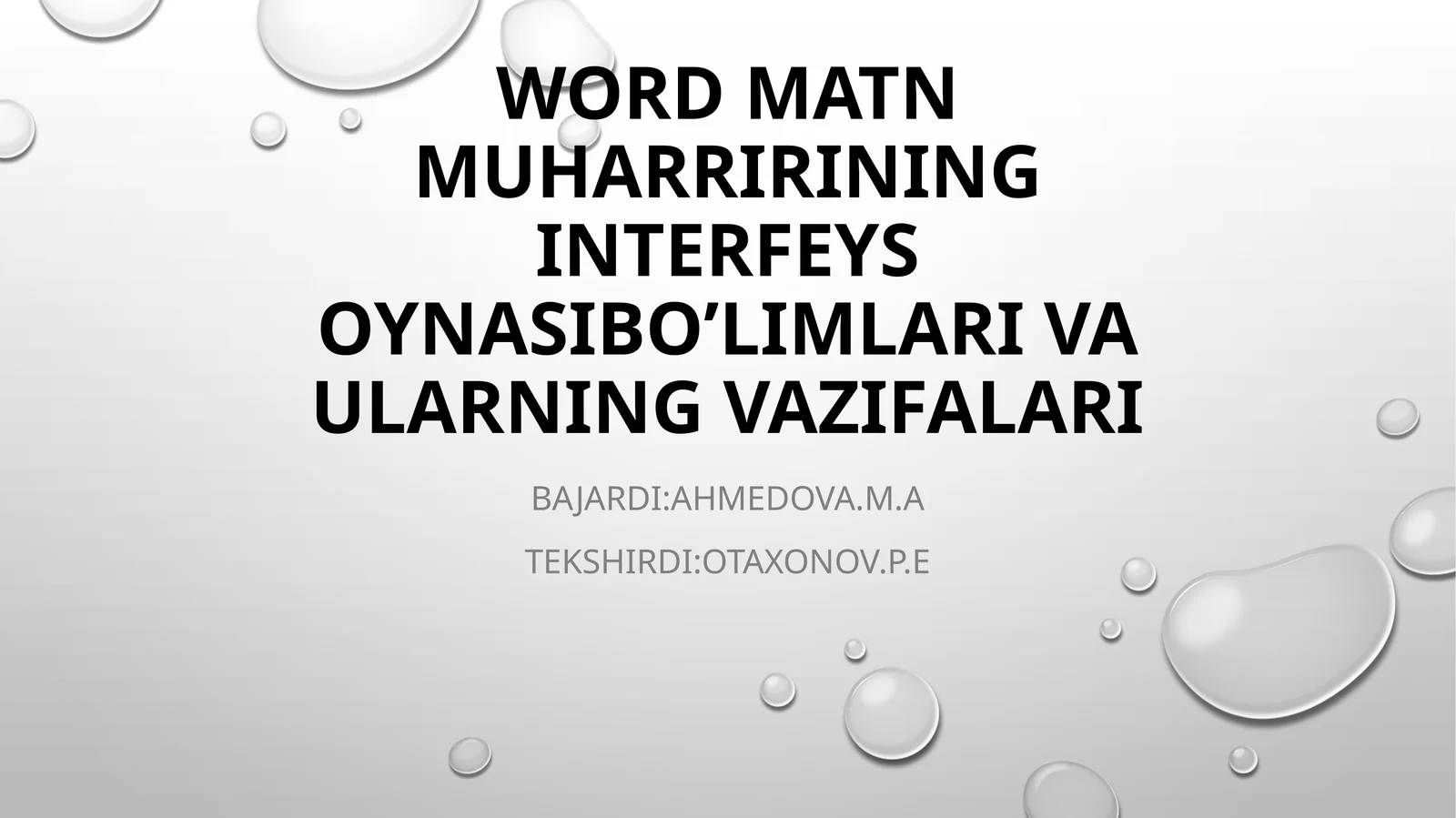 Wordmatnmuharririninginterfeysoynasibo’limlarivaularningvazifalari