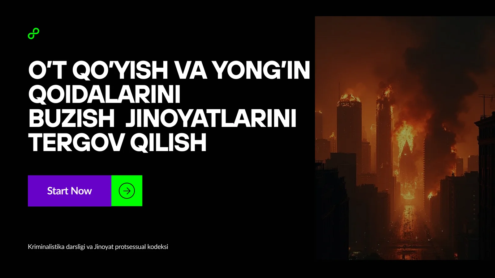 O’T QO’YISH VA YONG’IN QOIDALARINI BUZISH JINOYATLARINI TERGOV QILISH