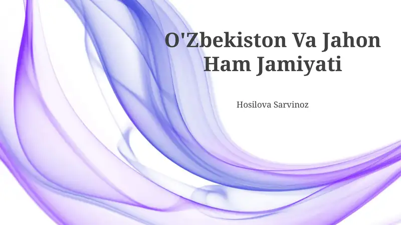 O'zbekiston Va Jahon Ham Jamiyati