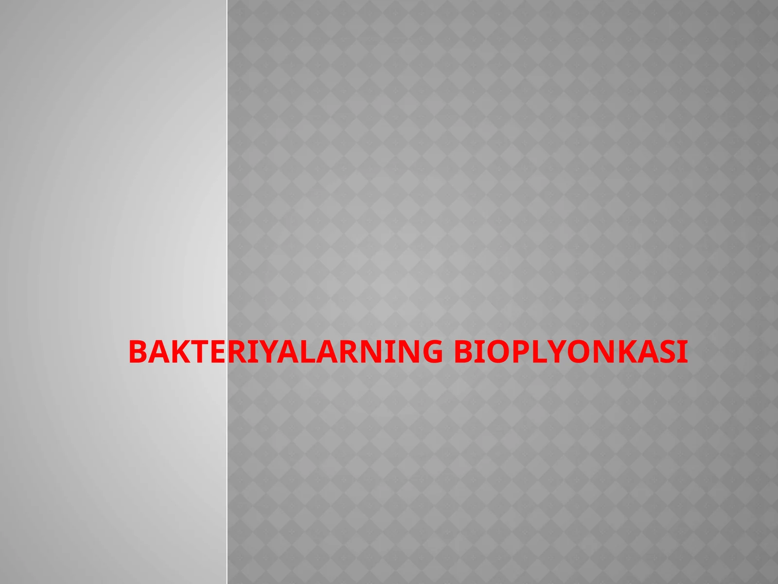 BAKTERIYALARNING BIOPLYONKASI