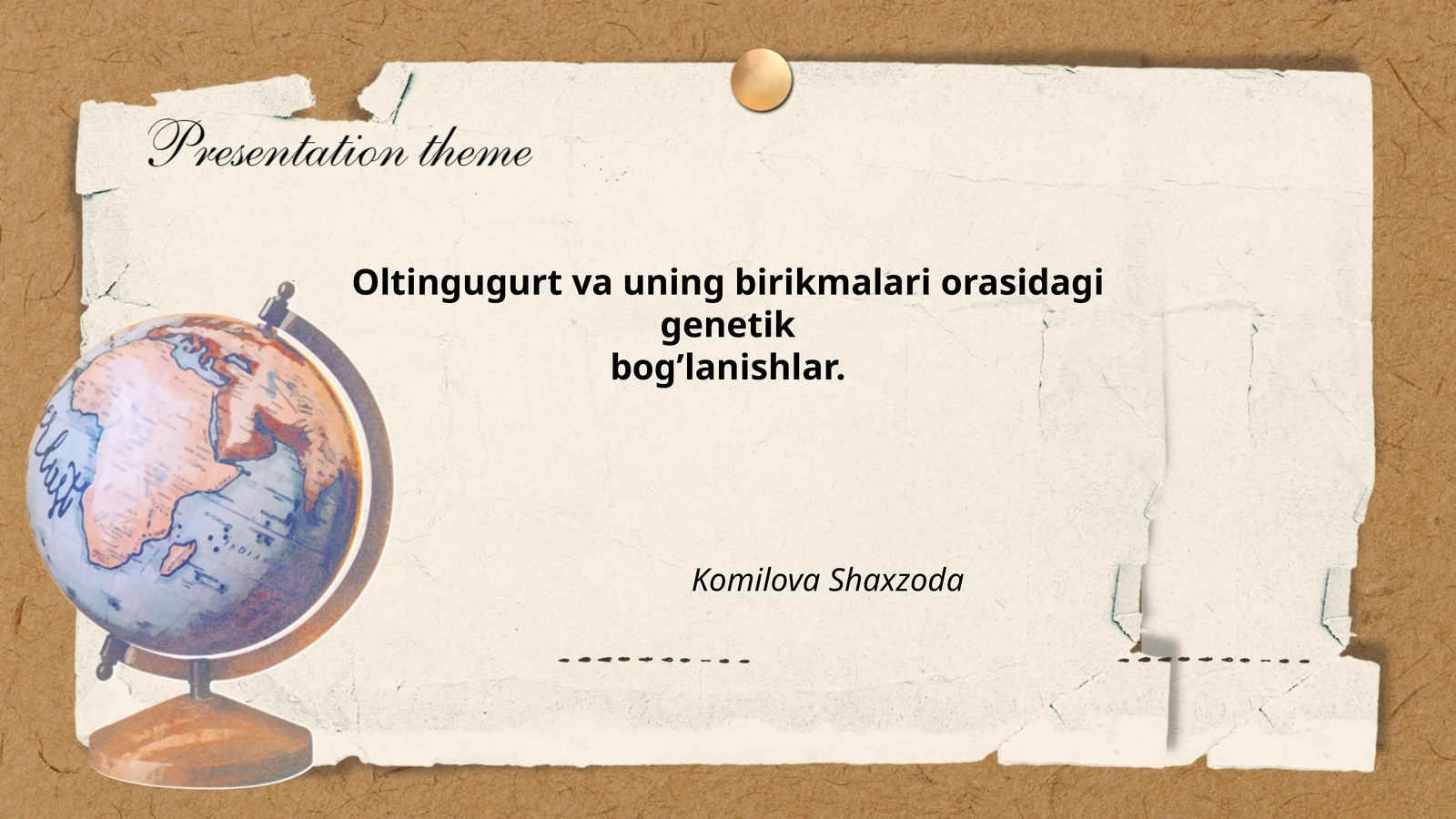 Oltingugurt va uning birikmalari orasidagi genetik bog’lanishlar