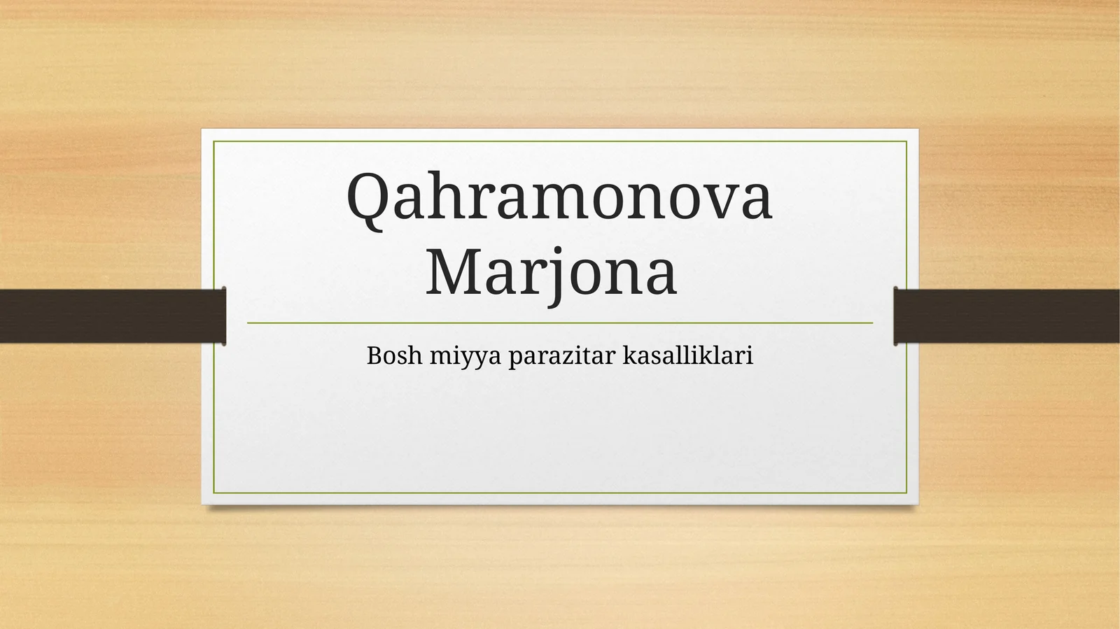 BOShMIYaNINGPARAZITAR KASALLIKLARI