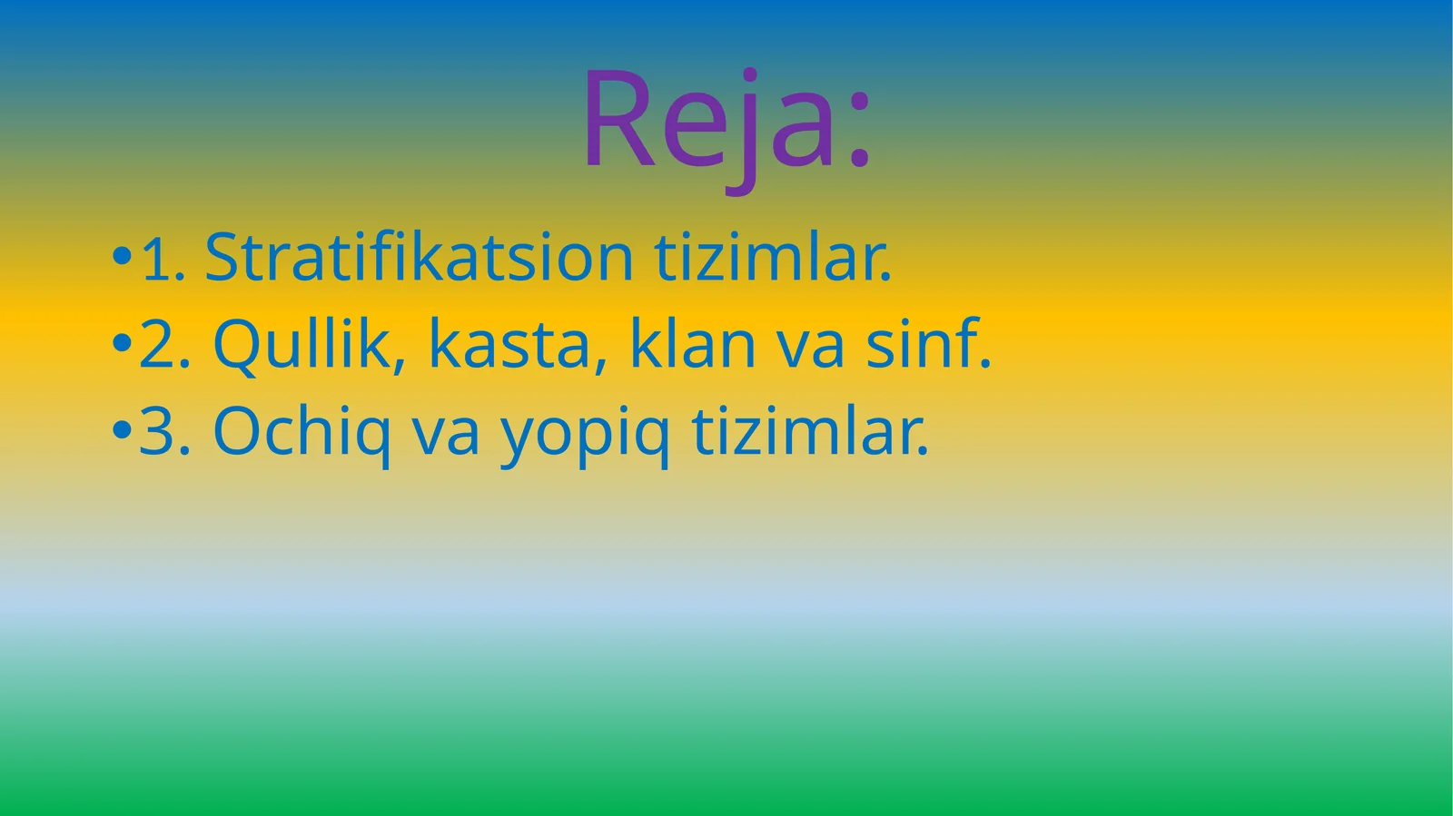Stratifikatsion tizimlar