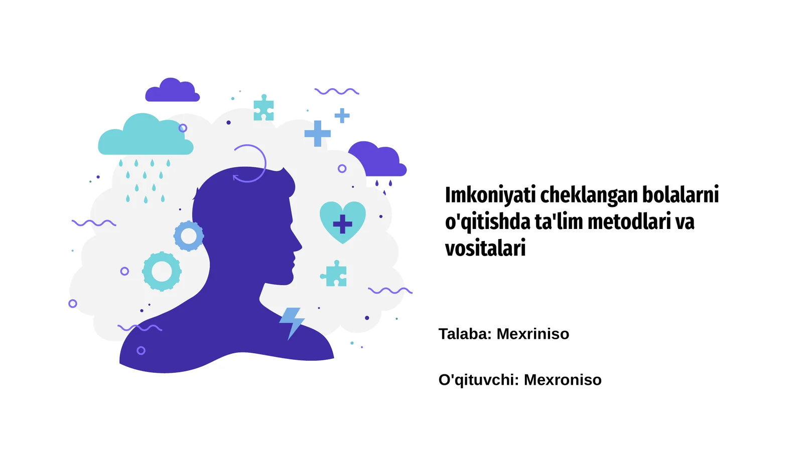 Imkoniyati cheklangan bolalarni o'qitishda ta'lim metodlari va vositalari