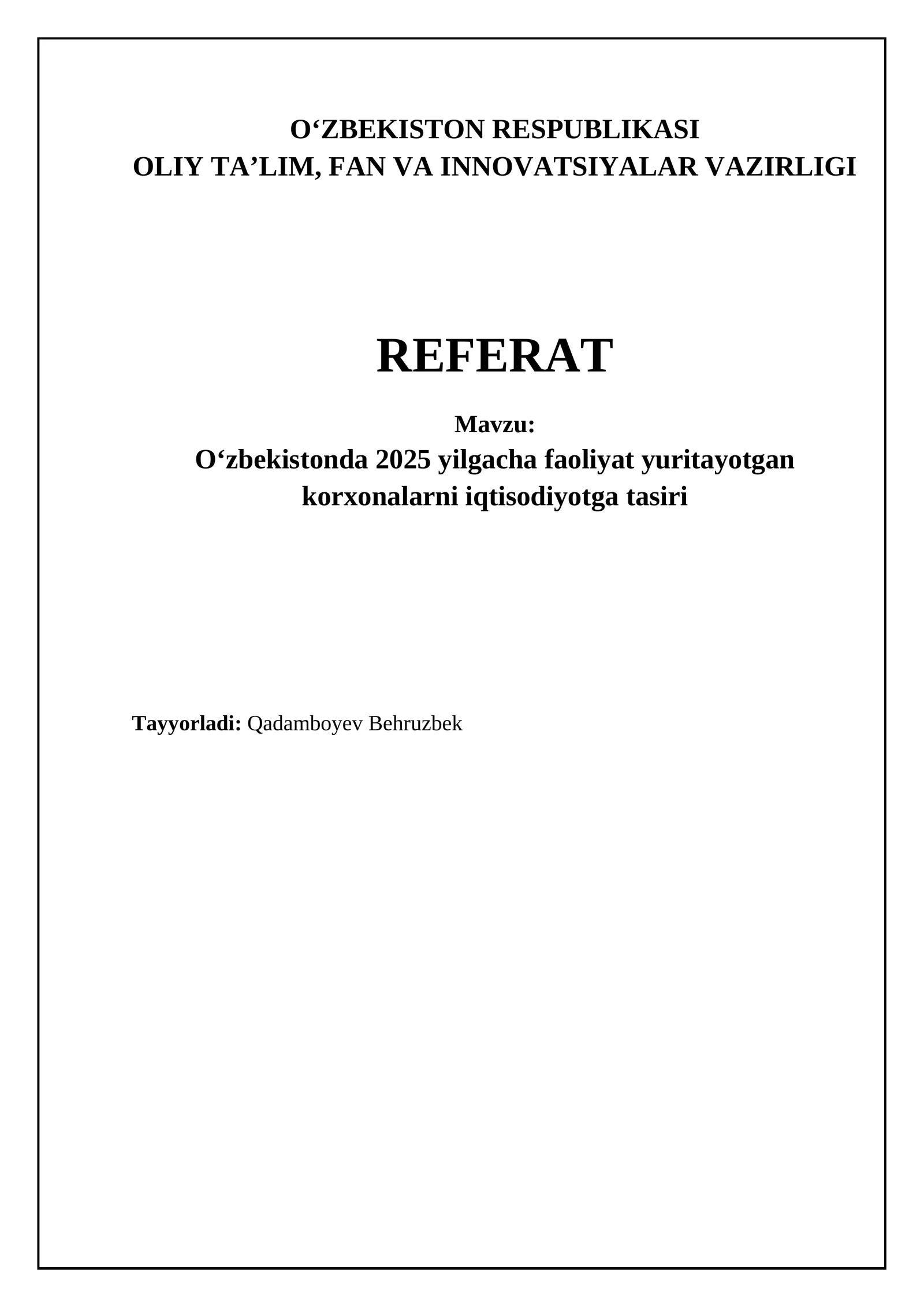 Oʻzbekiston korxonalari iqtisodiyotga taʼsiri (2017-2022): Tahlil va natijalar