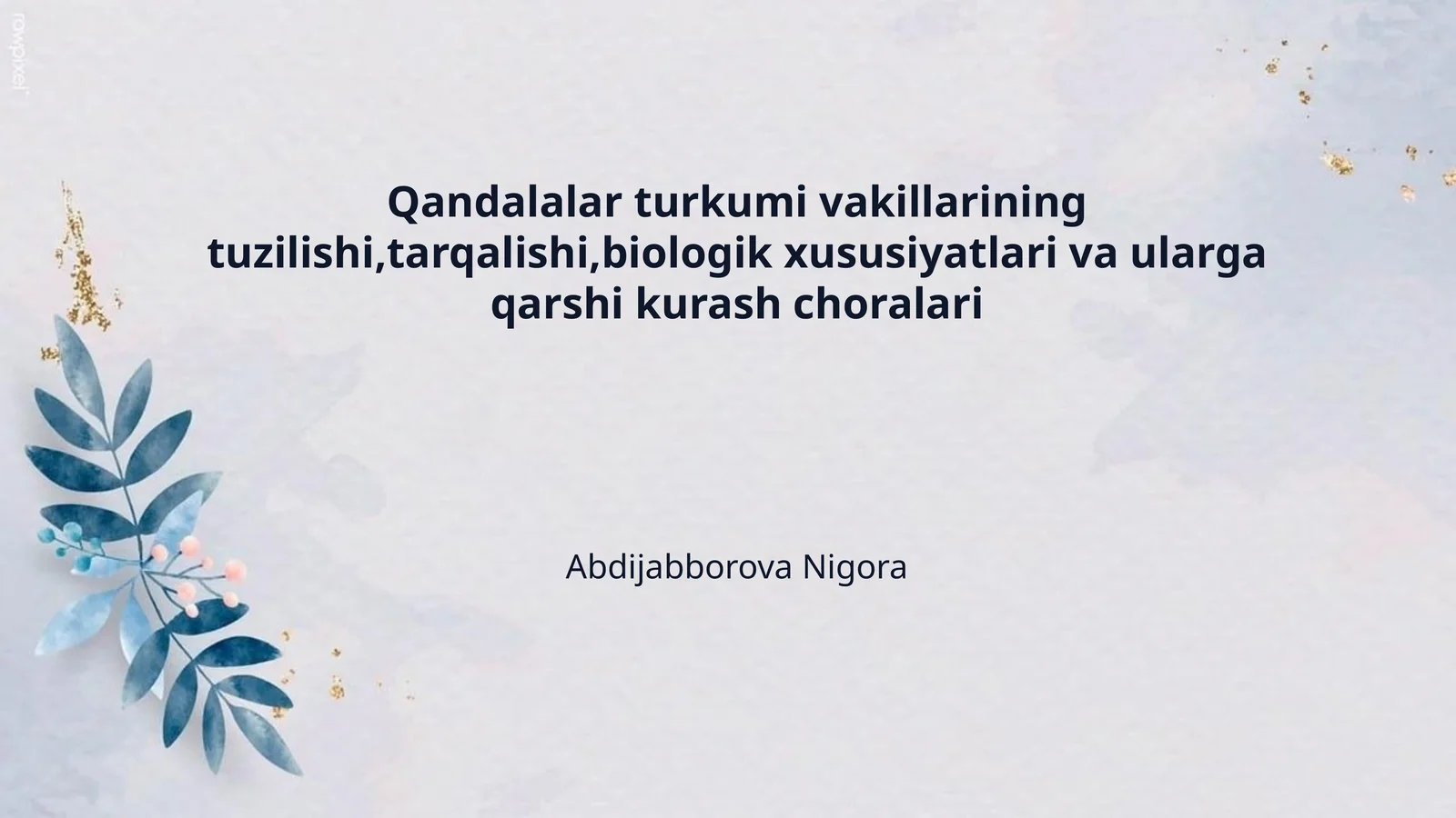 Qandalalar turkumi vakillarining tuzilishi,tarqalishi,biologik xususiyatlari va ularga qarshi kurash choralari