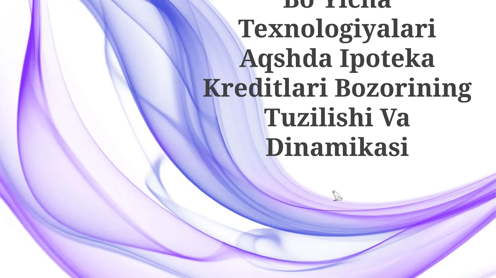 Kredit Shartlari BoʻYicha Texnologiyalari Aqshda Ipoteka Kreditlari Bozorining Tuzilishi Va Dinamikasi