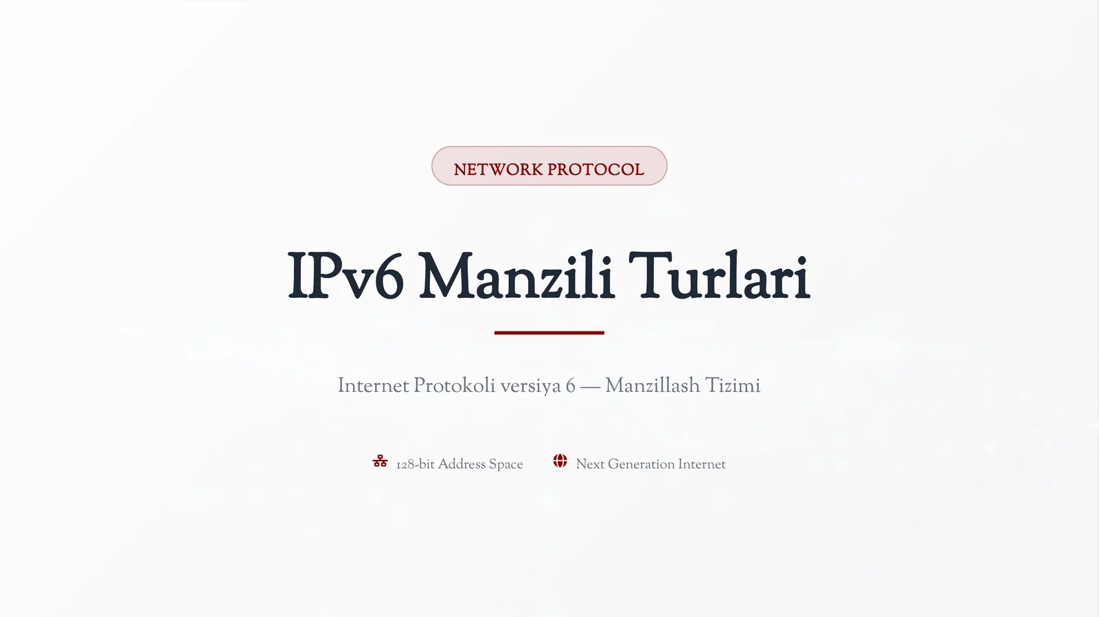IPv6 Manzili Turlari