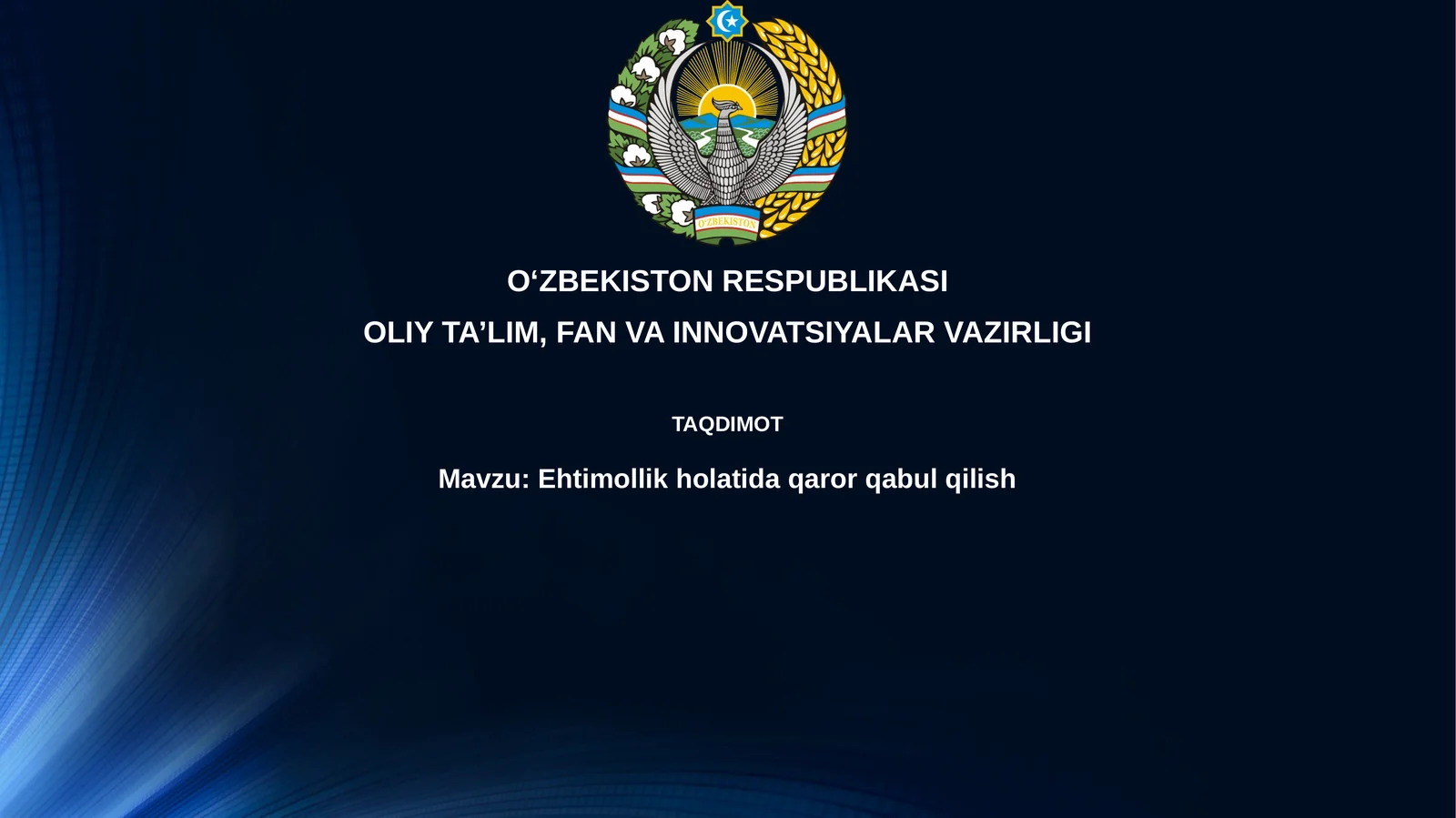 Ehtimollik holatida qaror qabul qilish