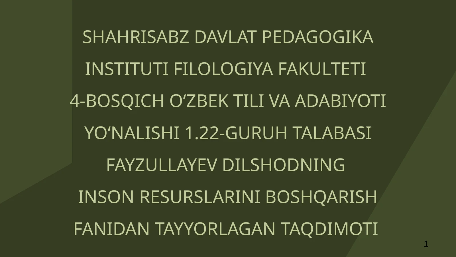 Inson resurslarini karyerasini rejalashtirish va rivojlantirish