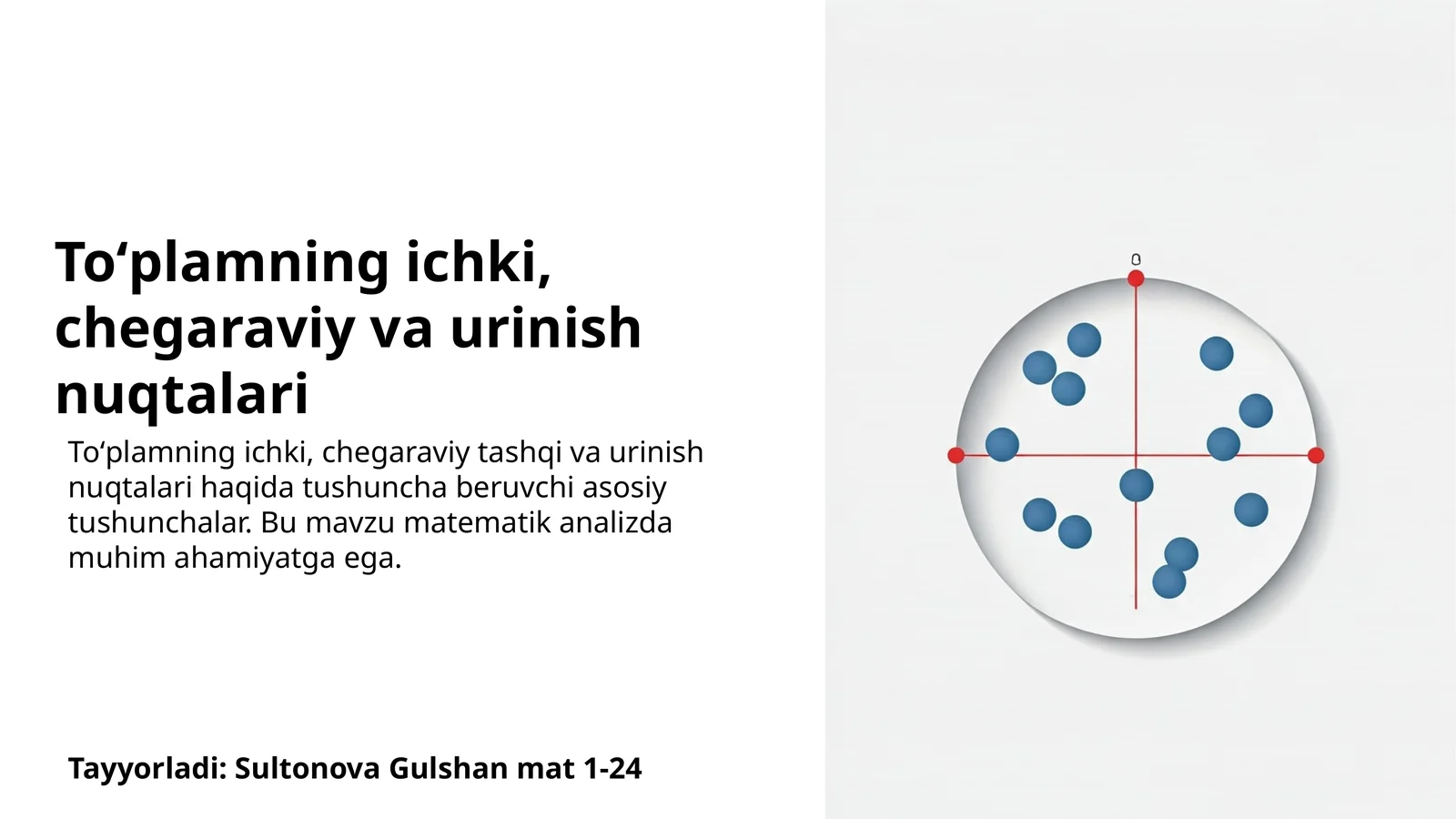 Toʻplamning ichki, chegaraviy va urinish nuqtalari