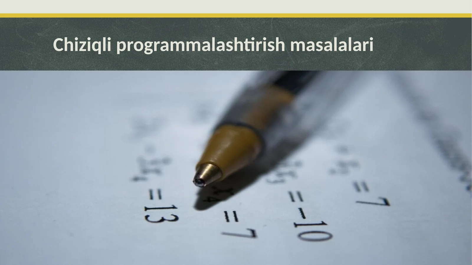 Chiziqli programmalashtirish masalalari