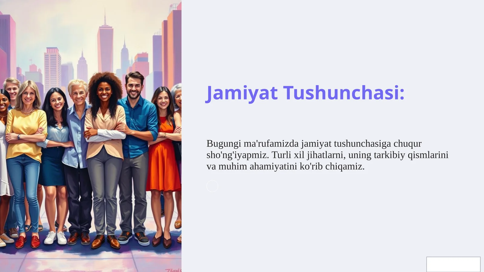 Jamiyat Tushunchasi va Tarkibiy Qismlari