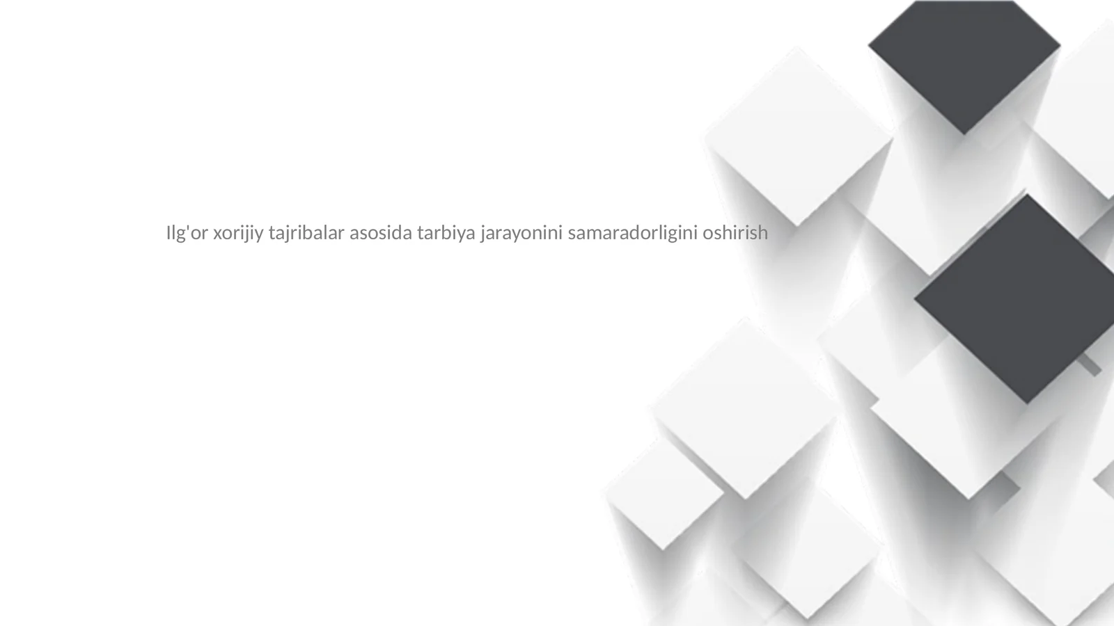 Rivojlangan kishi nitqini tarbiyalash muammosi