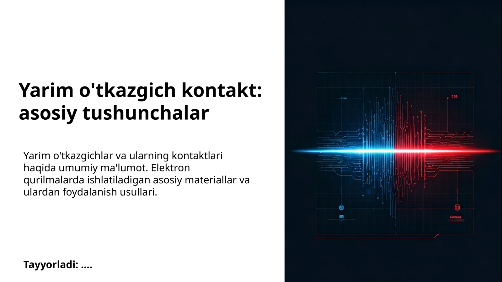 Yarim o'tkazgich kontakt: asosiy tushunchalar
