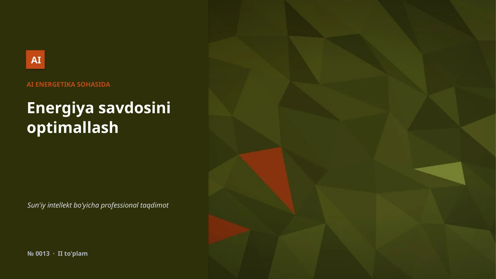 AI ENERGETIKA SOHASIDA