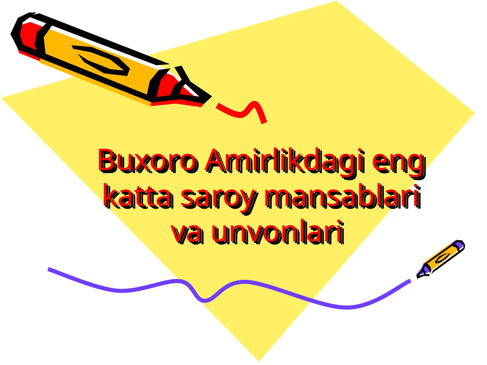 Buxoro Amirlikdagi eng katta saroy mansablari va unvonlari