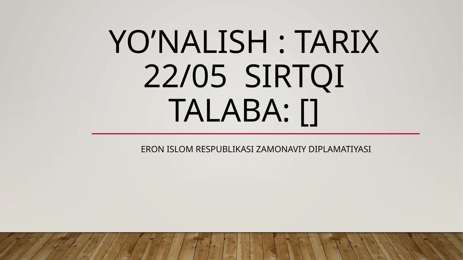 Eron islom Respublikasi zamonaviy diplamatiyasi