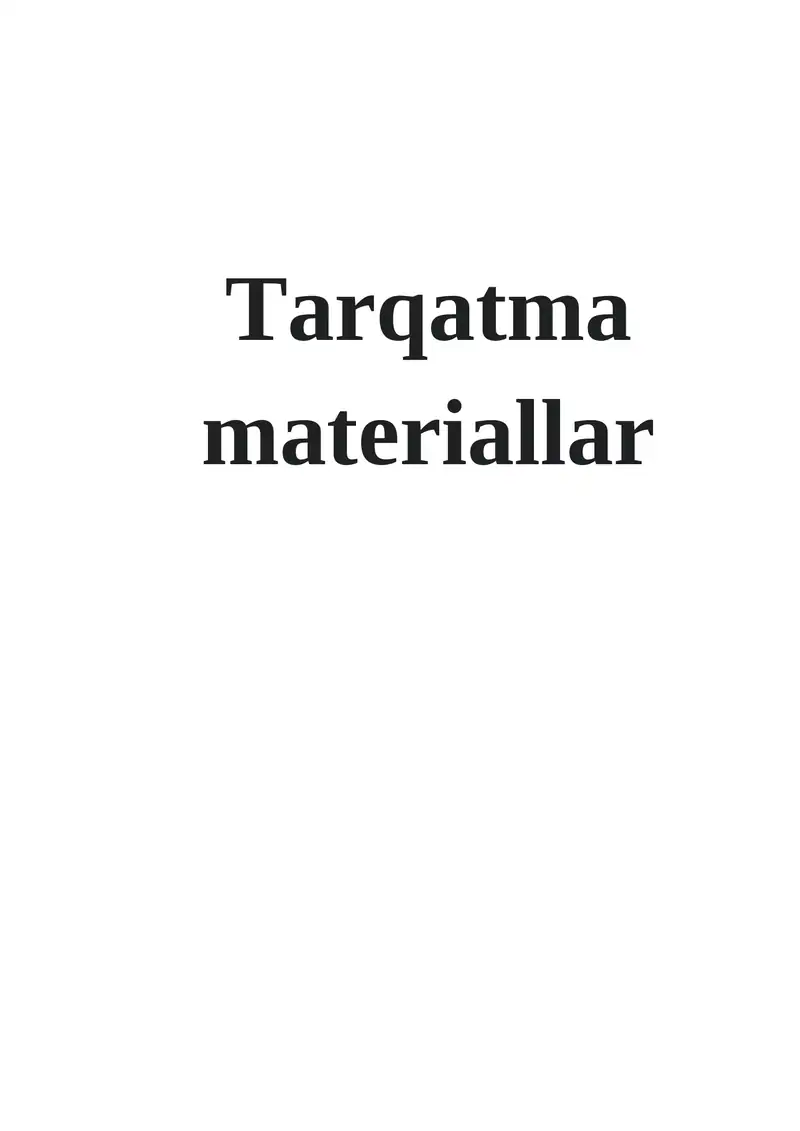 Tarqatma materiallar