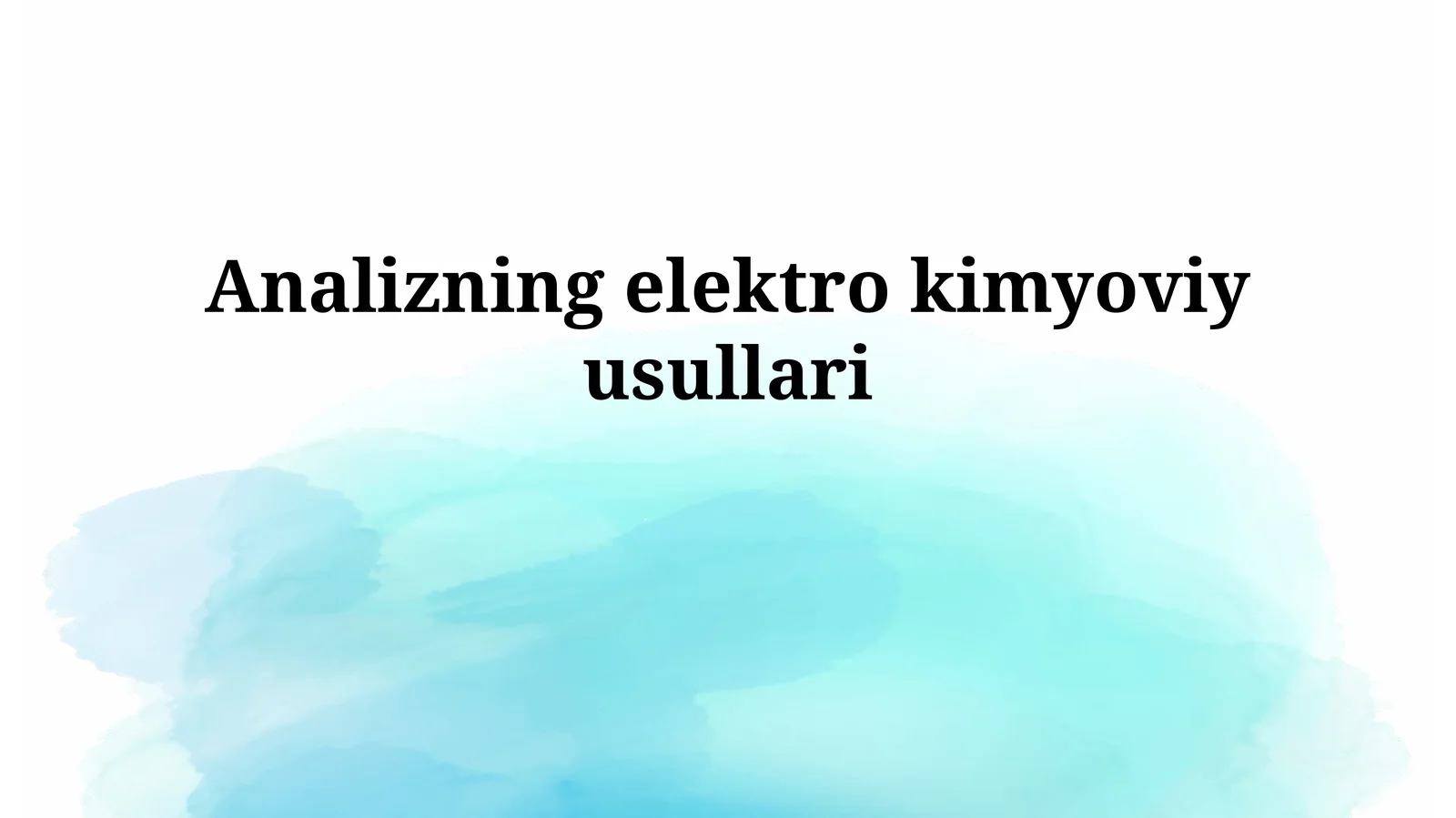 Elektrokimyoviy Analiz