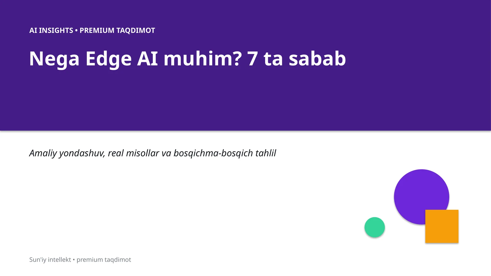 Sun'iy intellekt • premium taqdimot