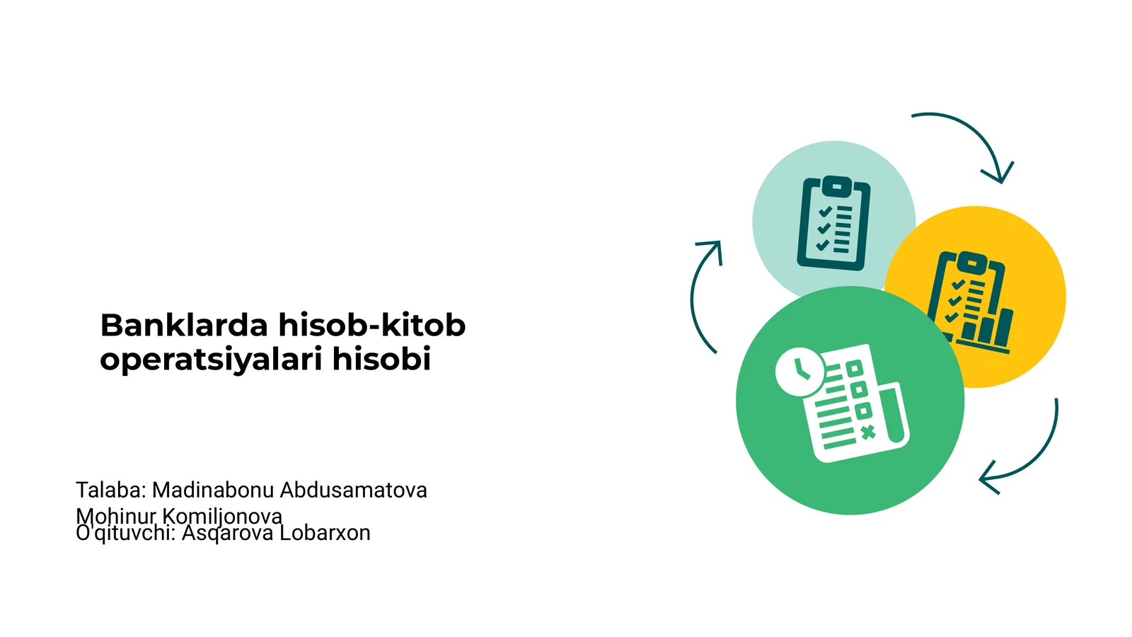 Banklarda hisob-kitob operatsiyalari hisobi