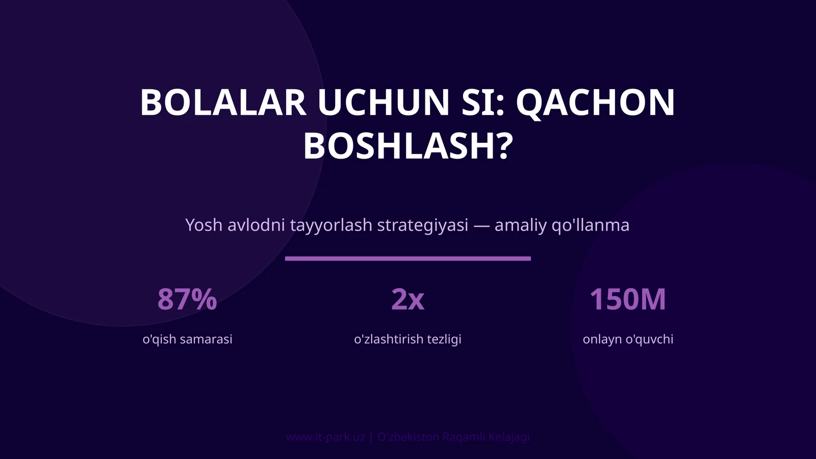 Bolalar uchun SI: Qachon boshlash?