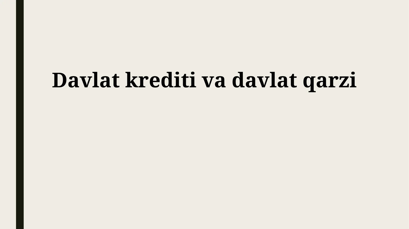 Davlat krediti va davlat qarzi