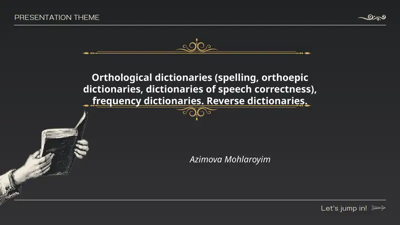 Orthological dictionaries