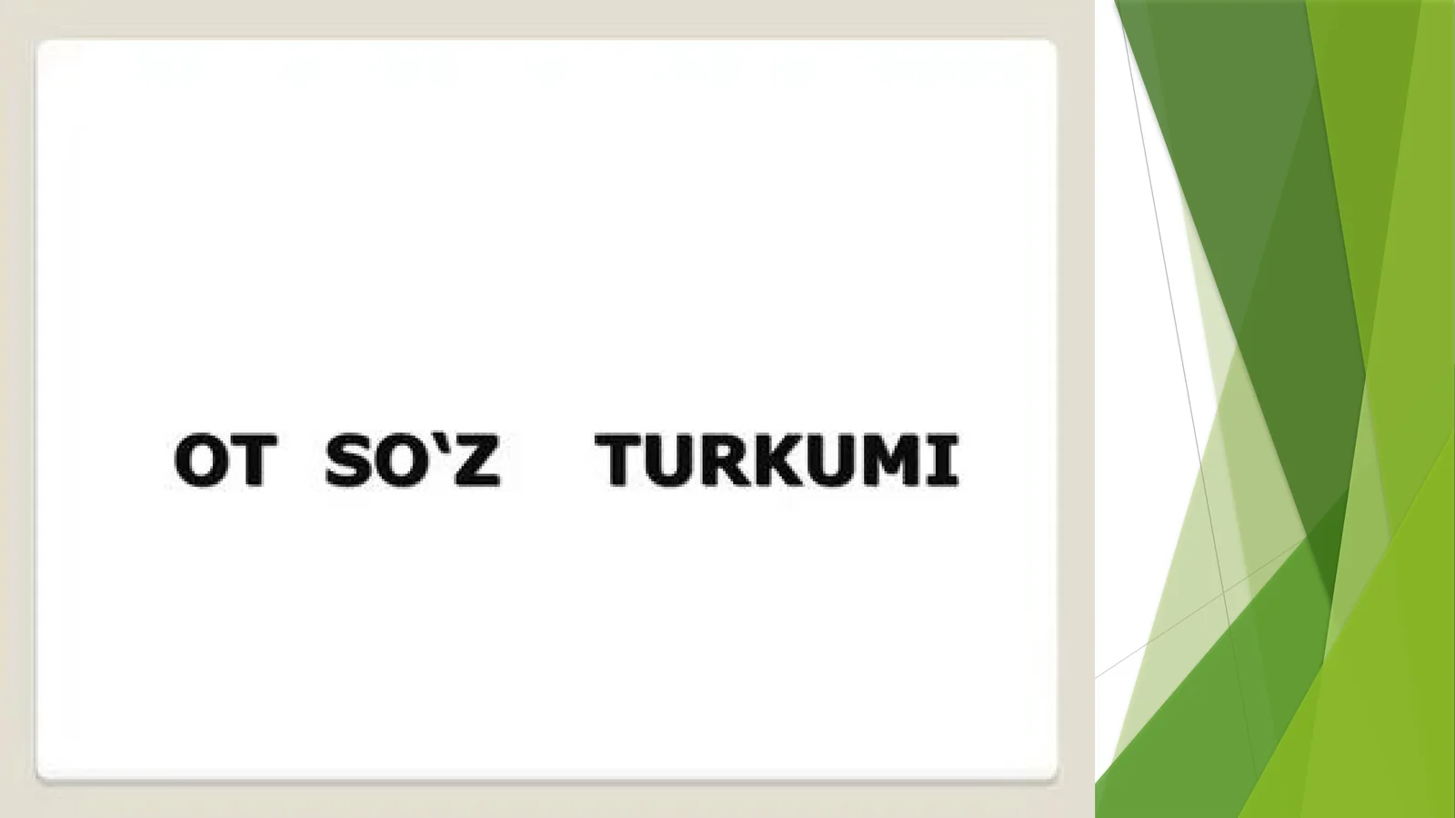 Ot soʻz turkumi taqdimot