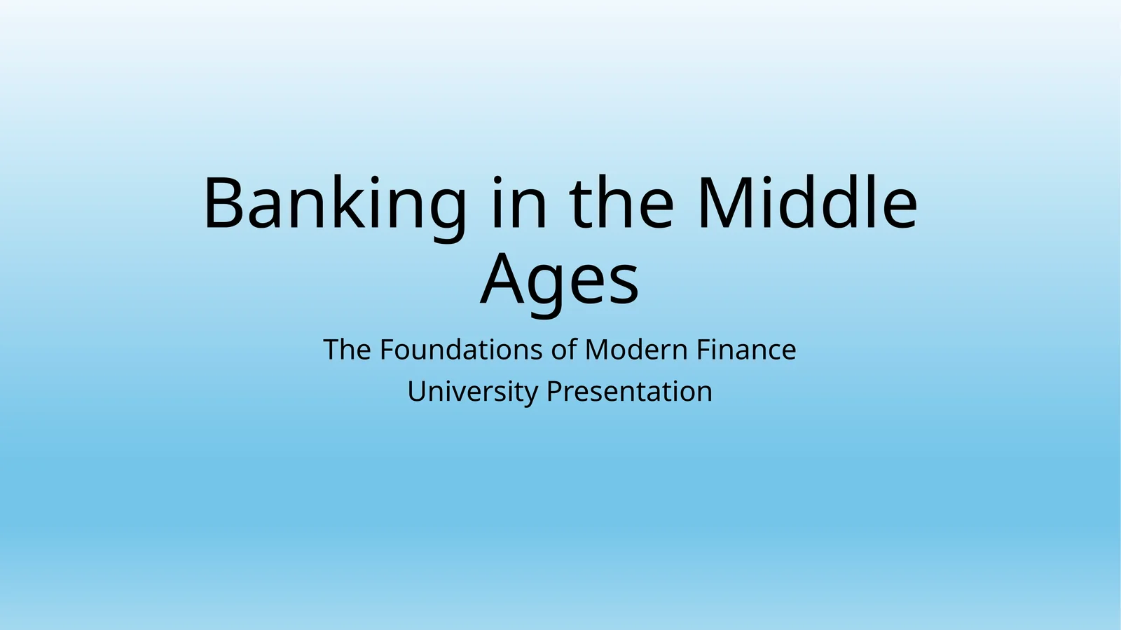 Banking in the Middle Ages