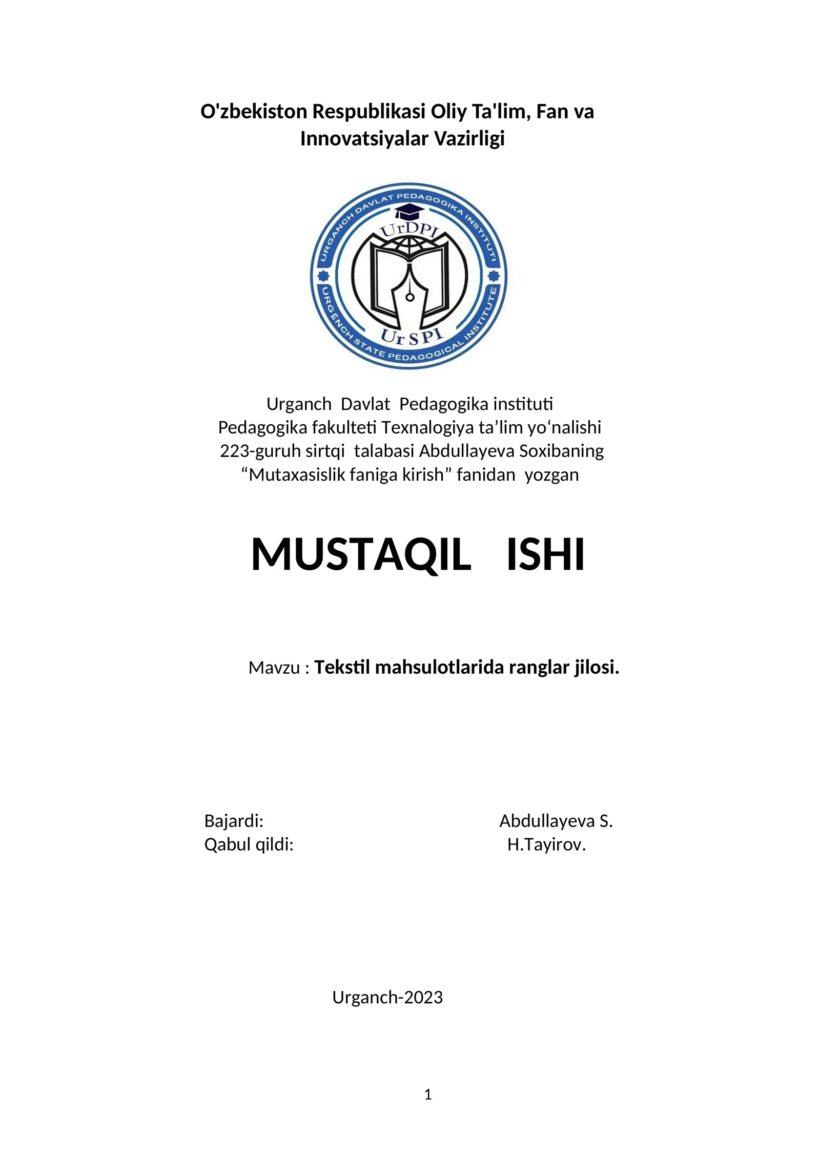 Tekstil mahsulotlarida ranglar jilosi