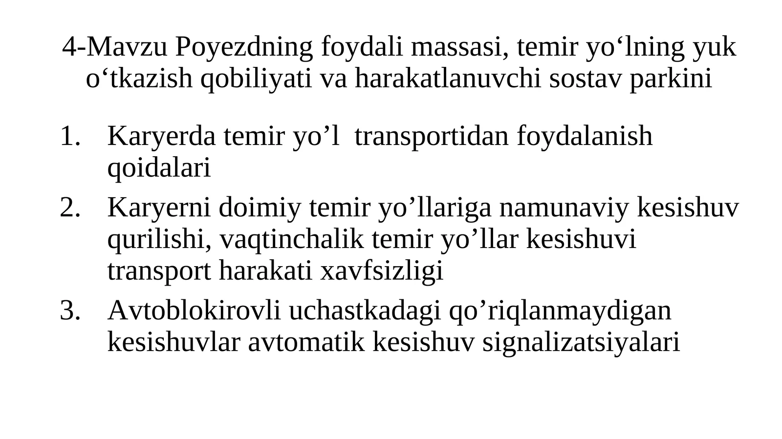 Karyer temir yo’l transporti