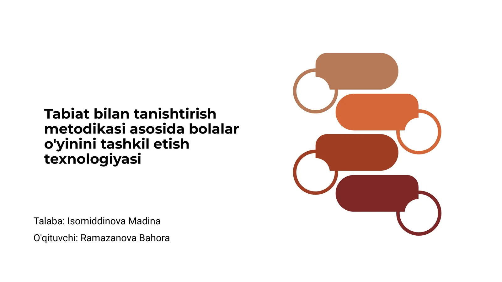 Tabiat bilan tanishtirish metodikasi asosida bolalar o'yinini tashkil etish texnologiyasi