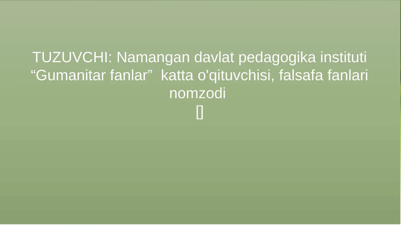 ONG VA BILISH. ONG VA BILISHNI PEDAGOGIK AMALIYOTDAGI O’RNI