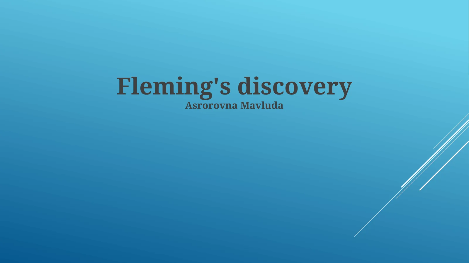 Fleming's discovery