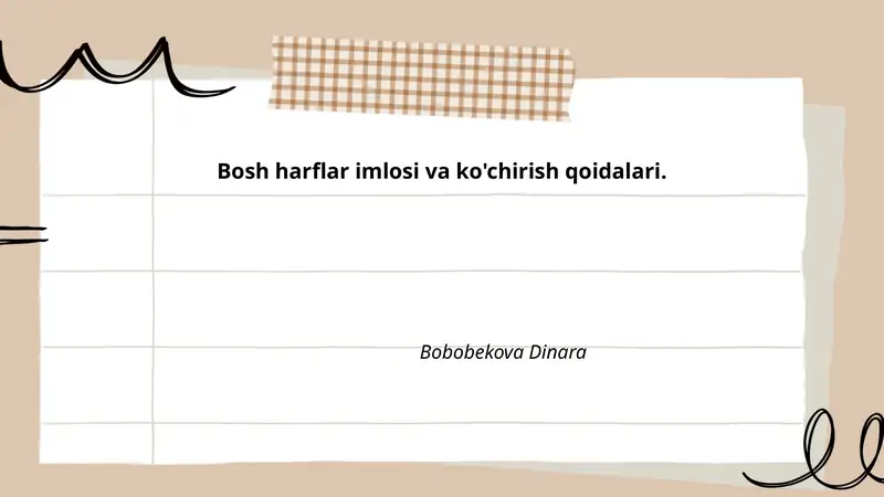 Bosh harflar imlosi va ko'chirish qoidalari