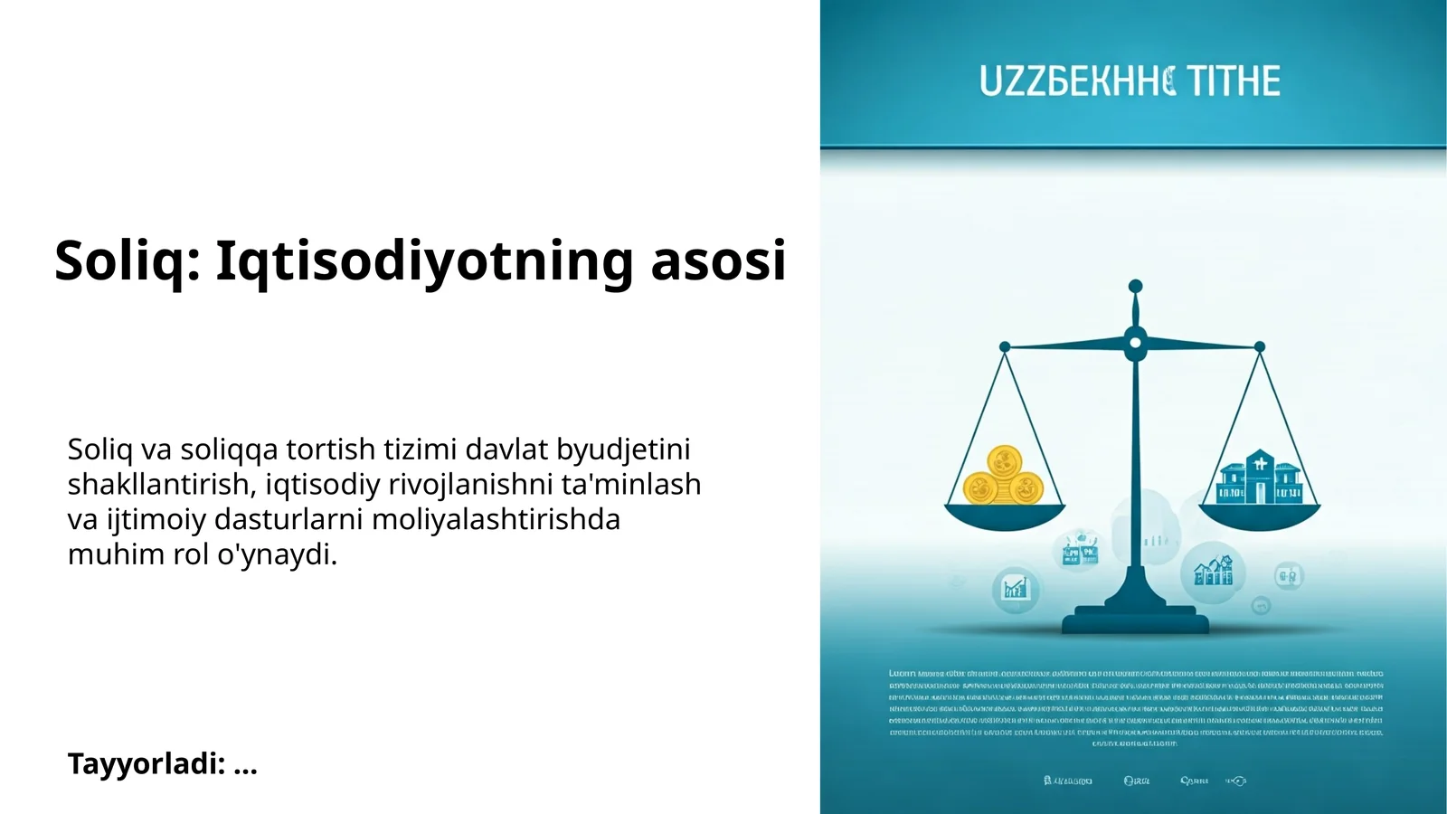 Soliq: Iqtisodiyotning asosi
