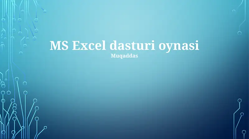 MS Excel dasturi oynasi