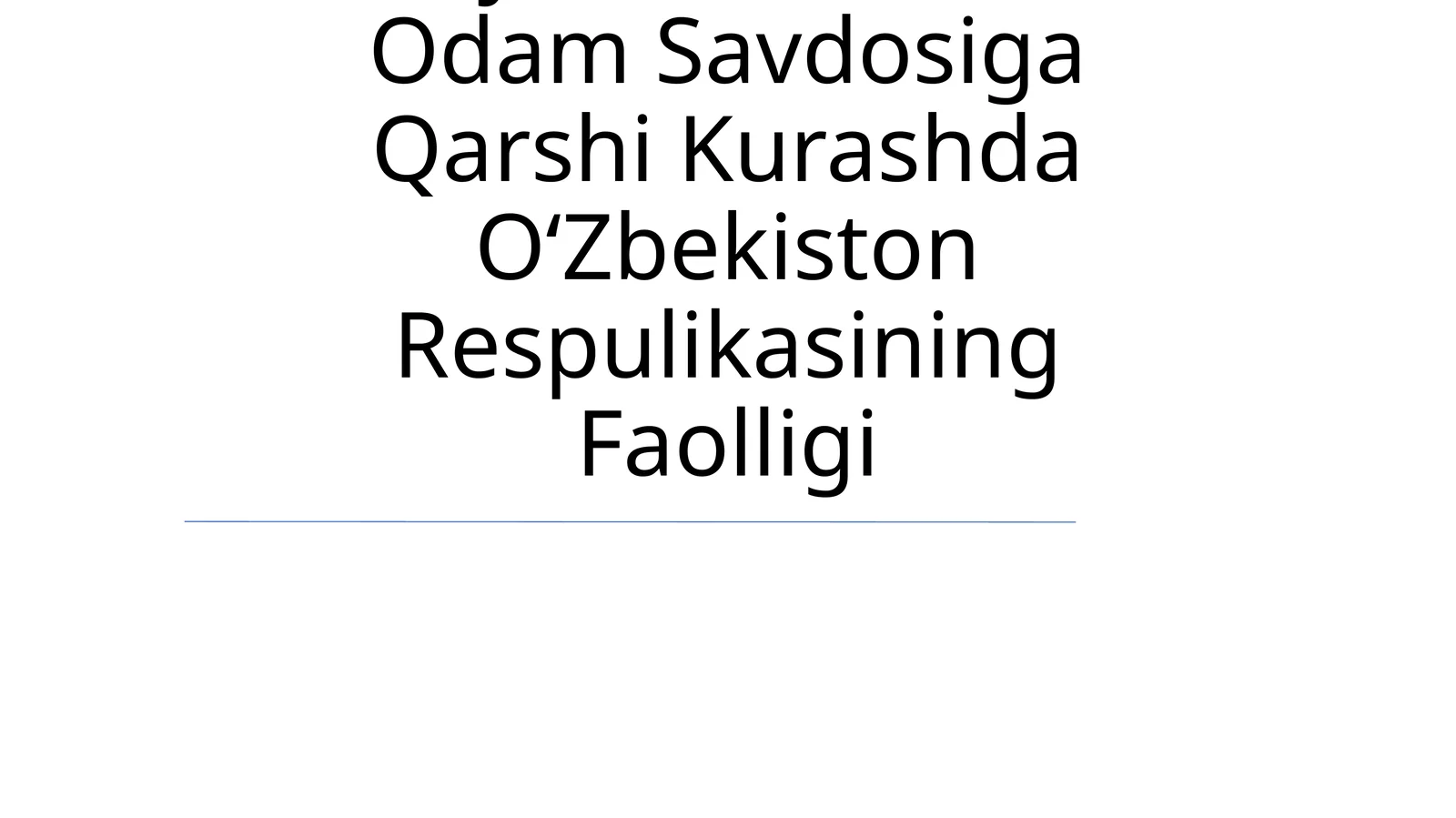 Markaziy Osyoda Xavsizlik Masalalari