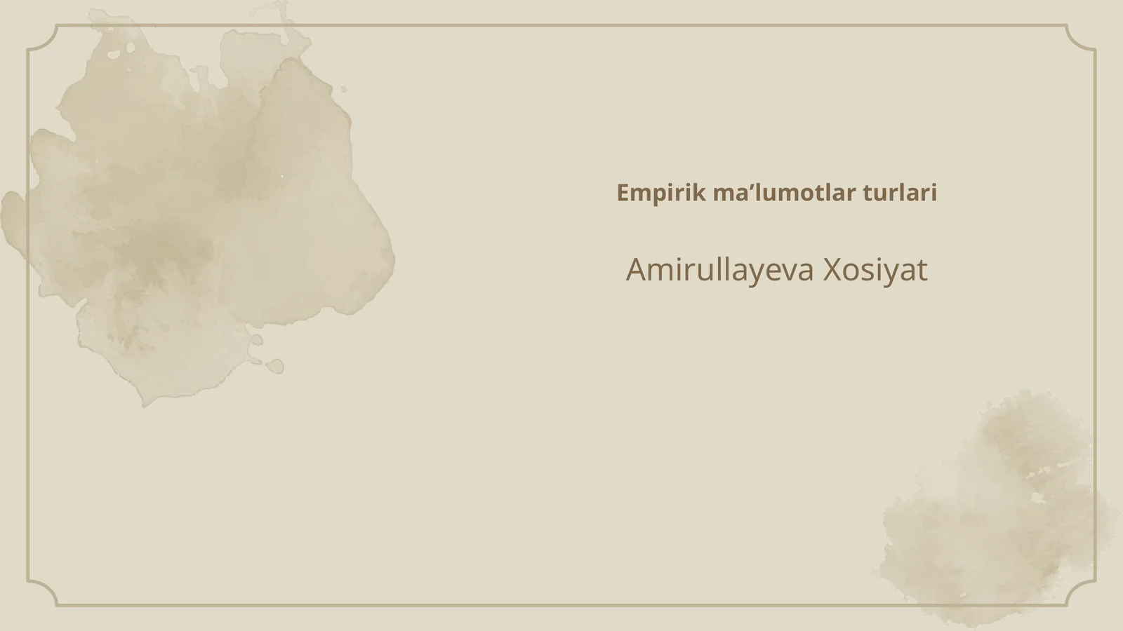 Empirik maʼlumotlar turlari