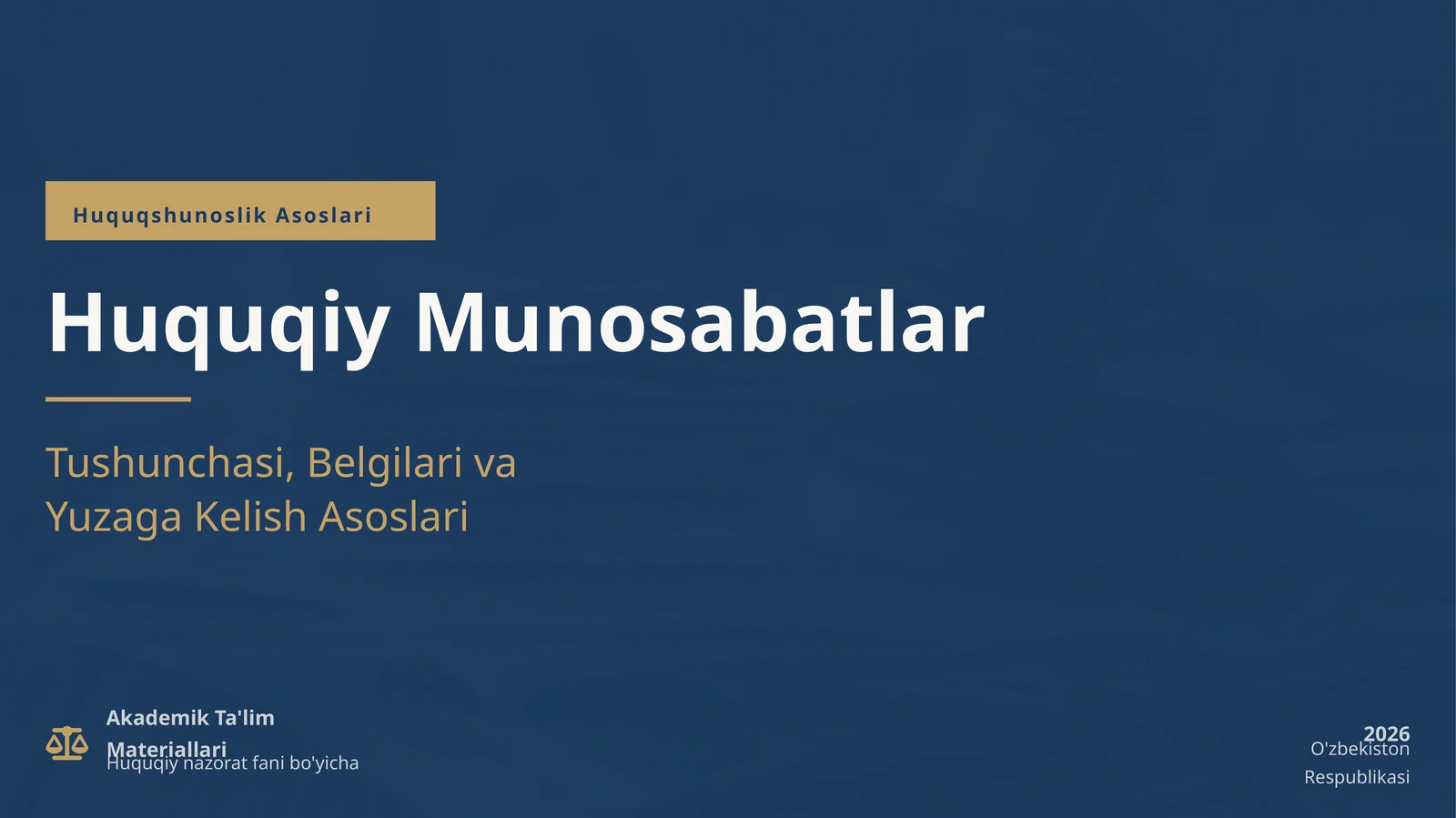 Huquqshunoslik Asoslari