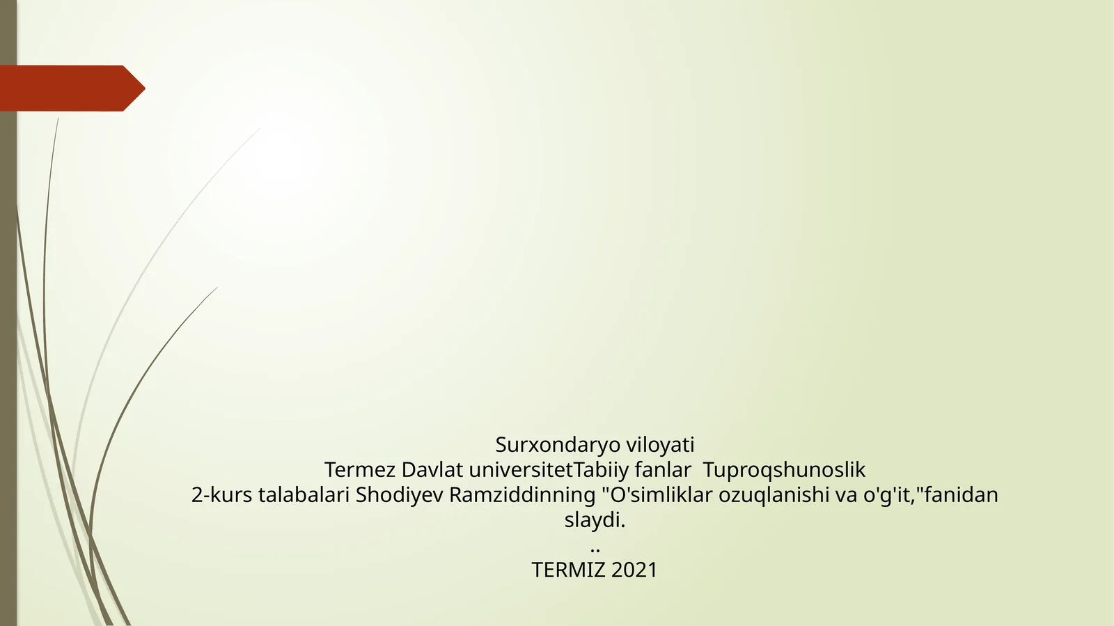 O'simliklarni Azotbilanoziqlanishi va o'g'it