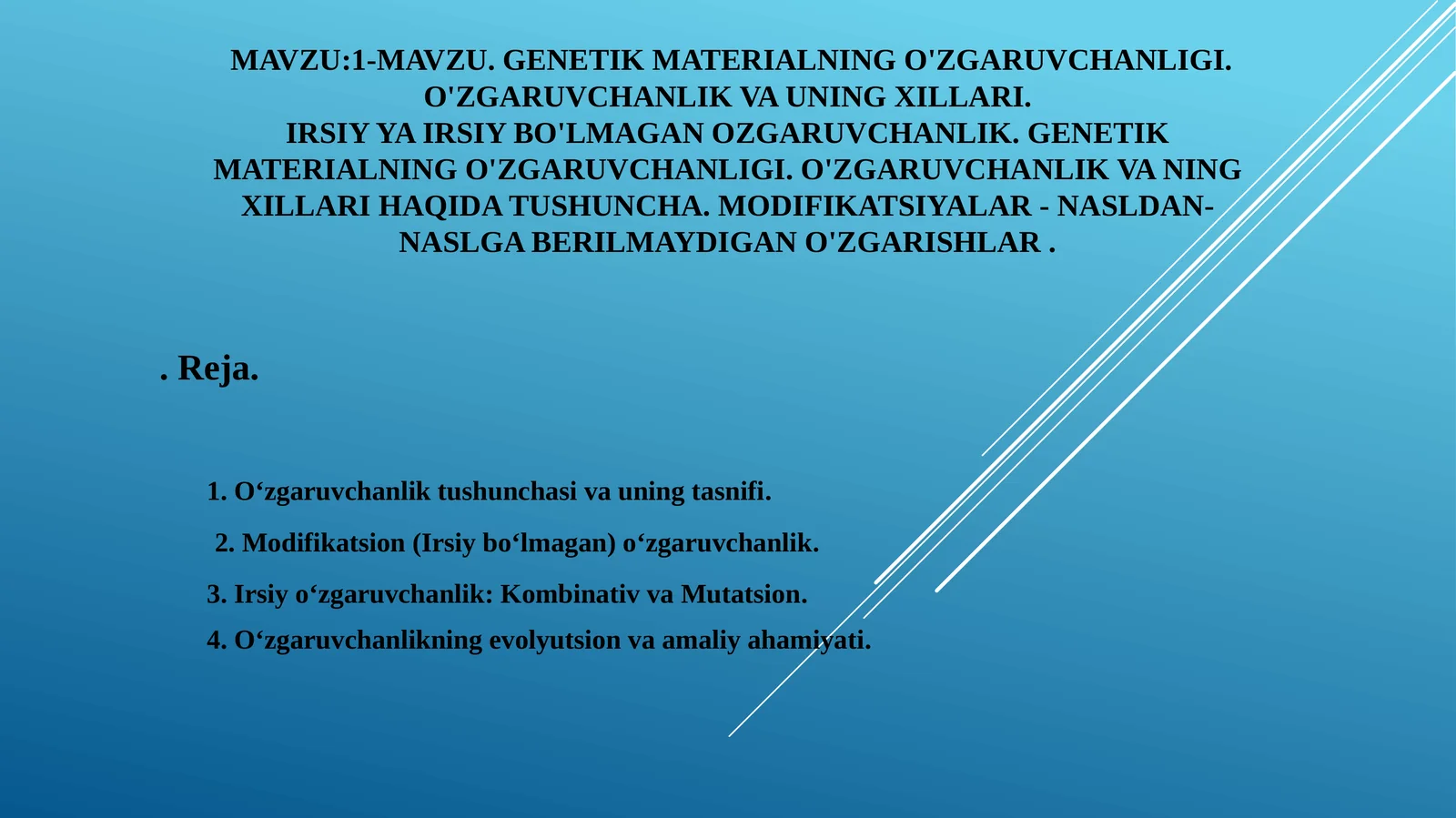 Genetik materialning o'zgaruvchanligi