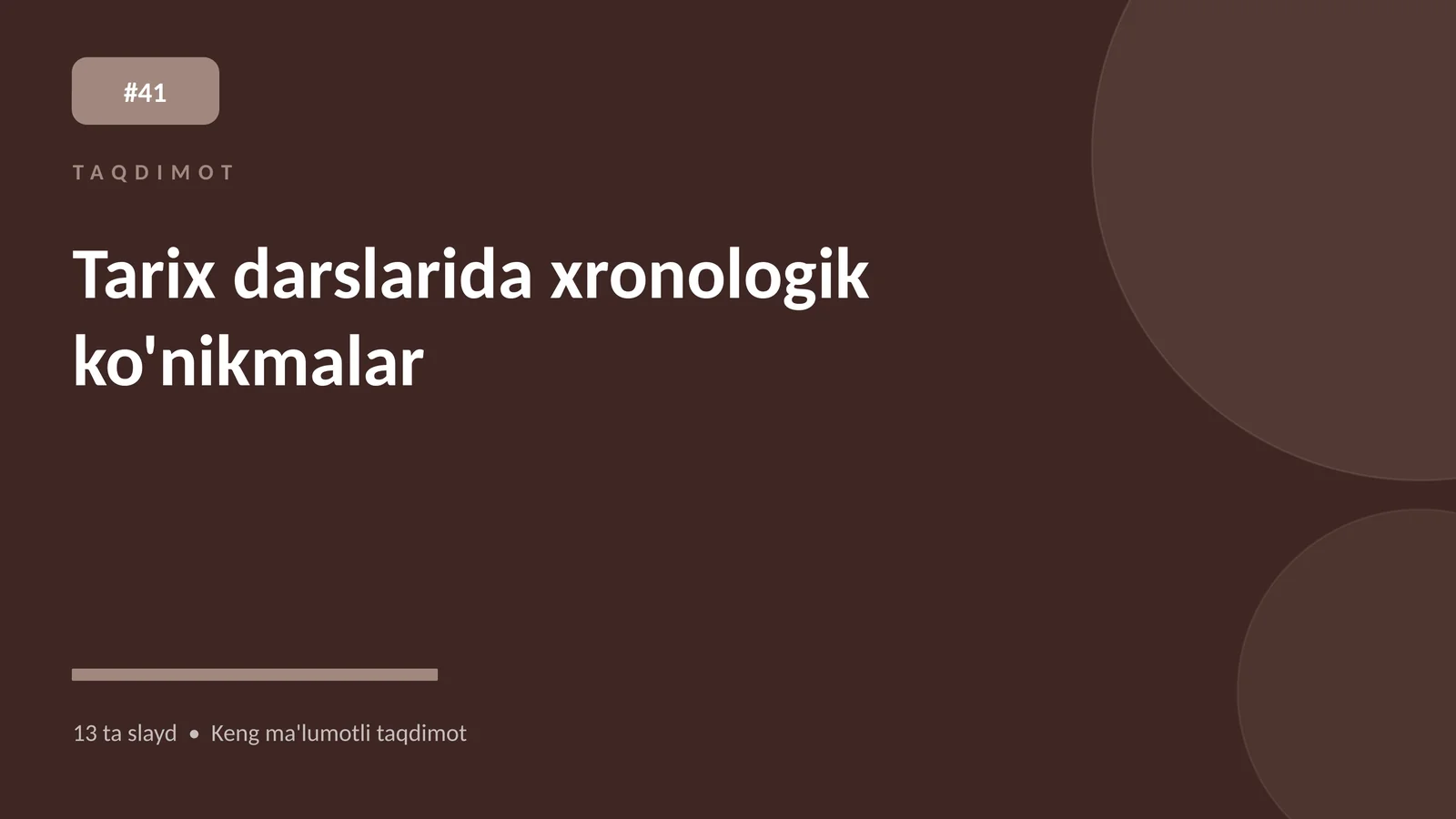 Tarix darslarida xronologik ko'nikmalar
