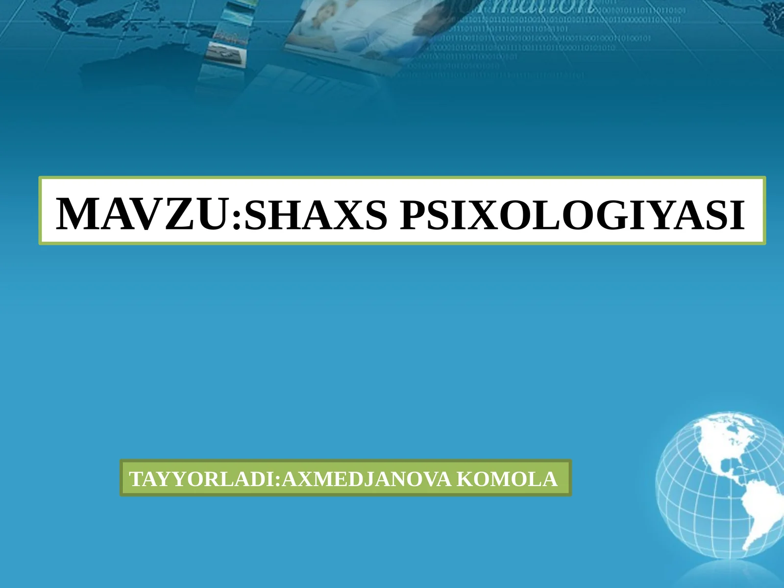 SHAXS PSIXOLOGIYASI