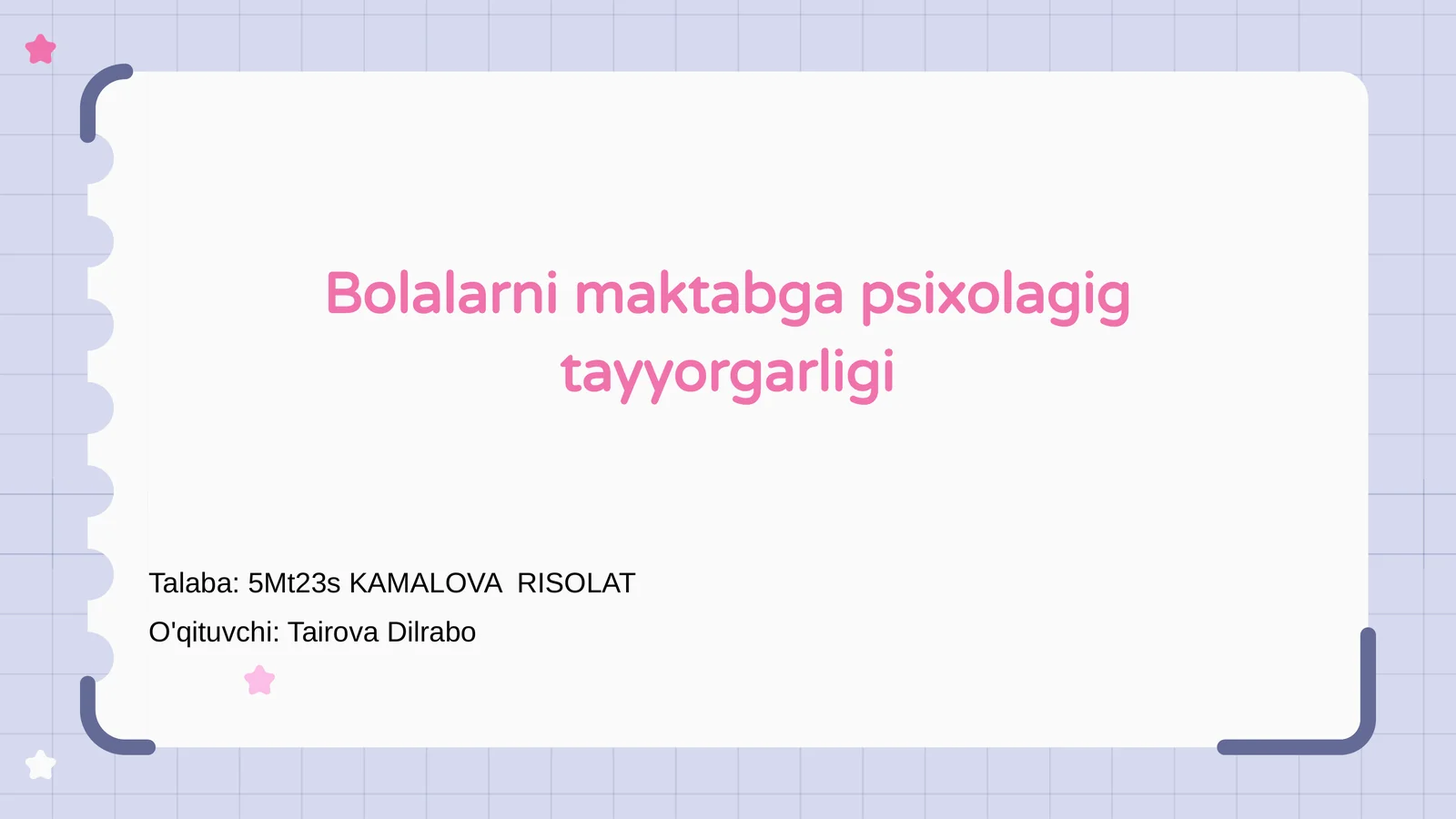 Bolalarni maktabga psixolagig tayyorgarligi