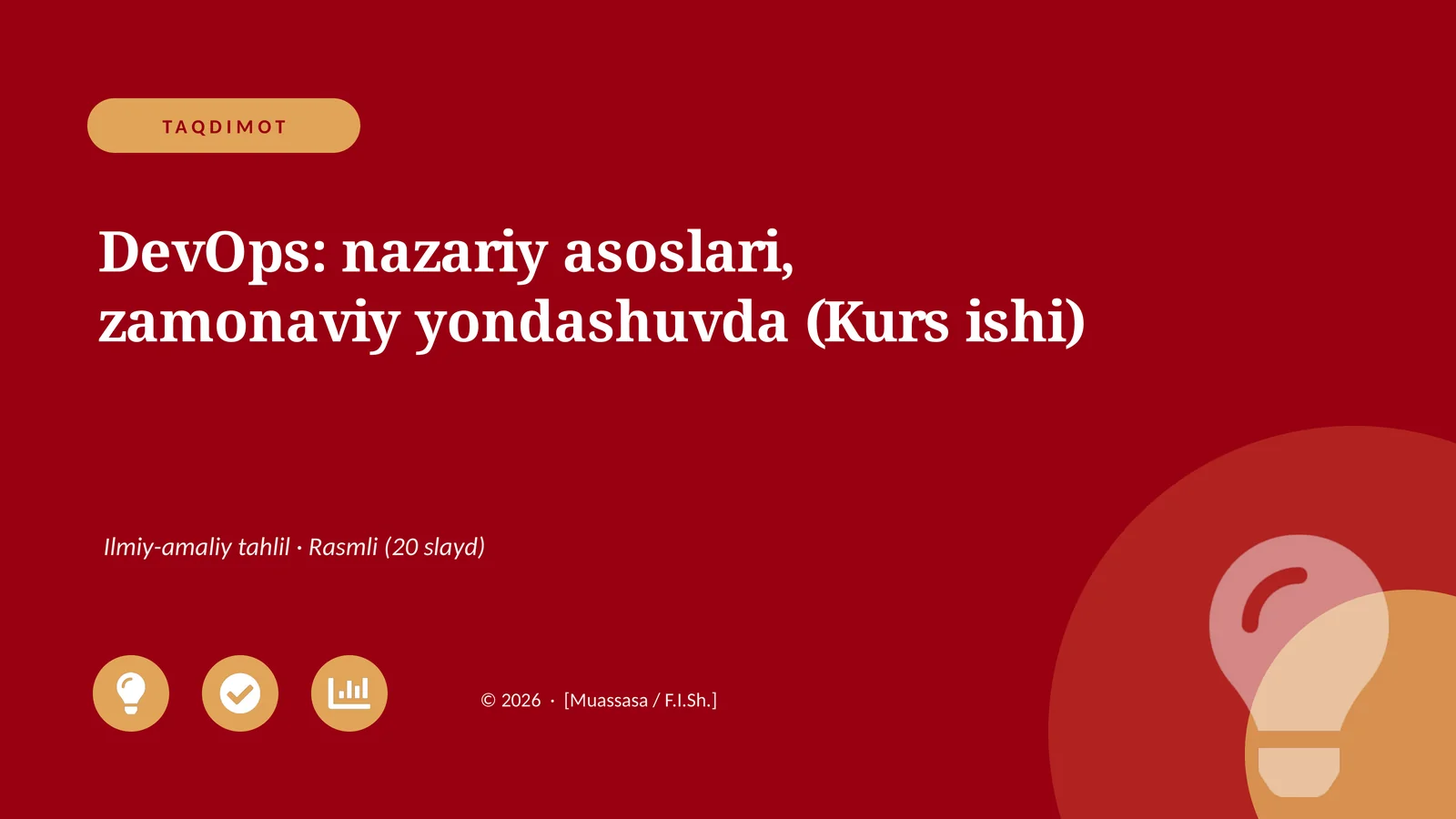 DevOps: nazariy asoslari, zamonaviy yondashuvda (Kurs ishi)