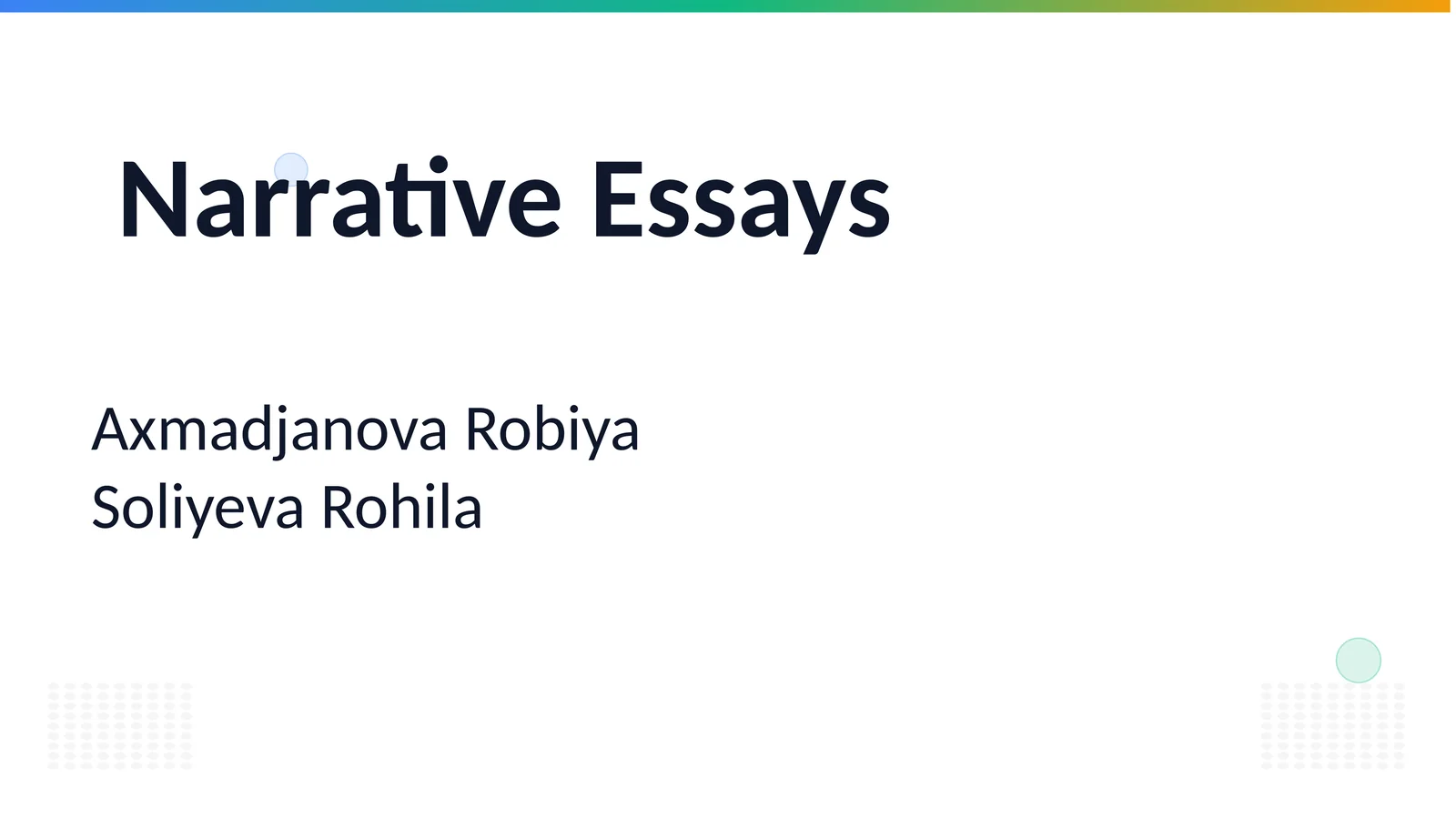 Narrative Essays