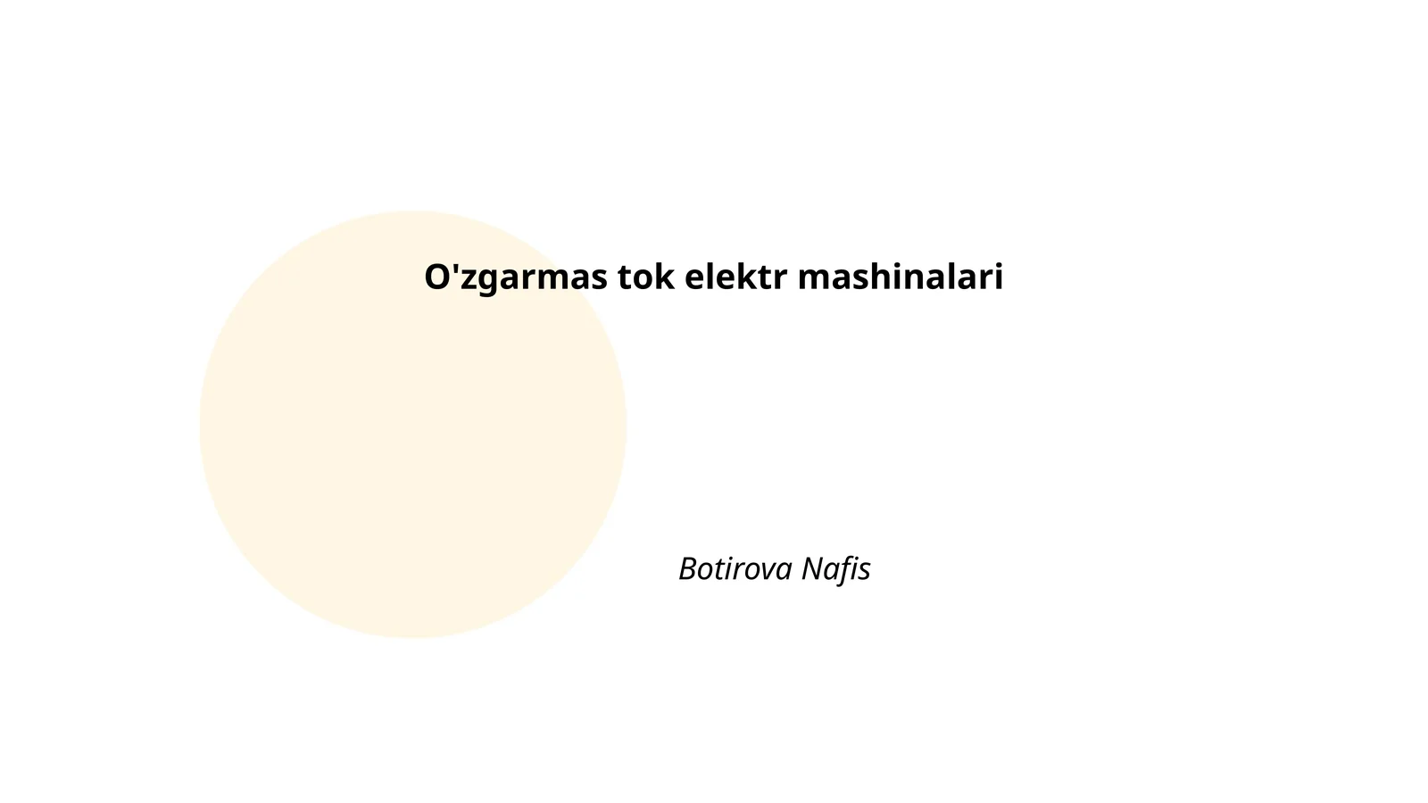 O'zgarmas tok elektr mashinalari
